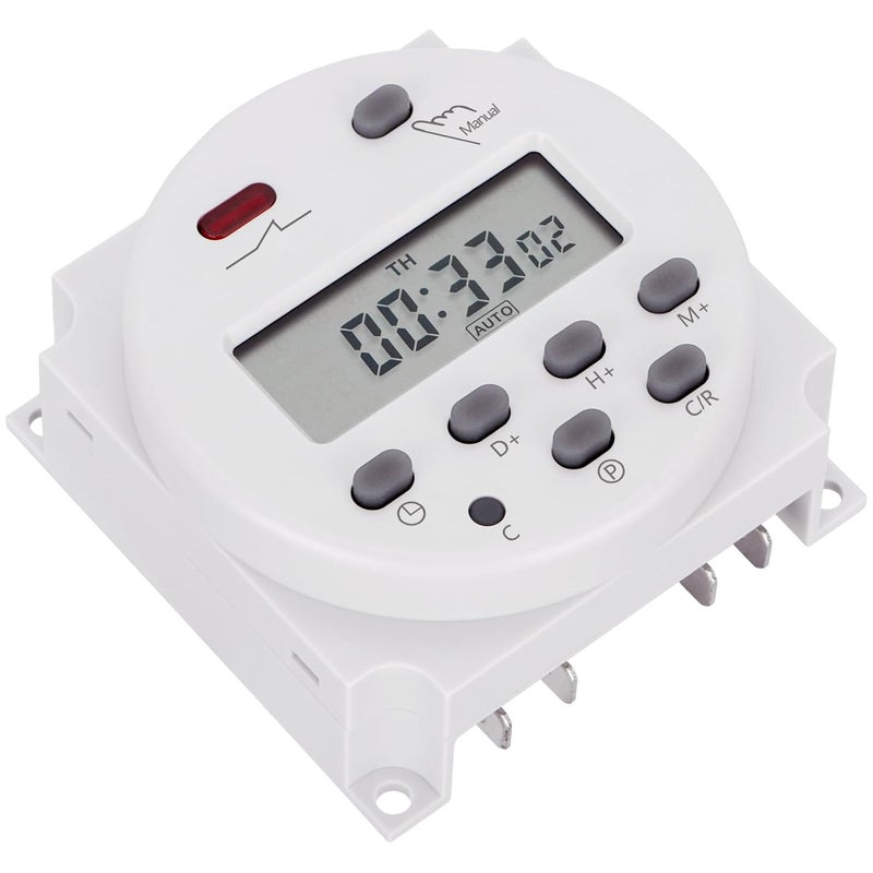 Weasch 2Pcs Timer Switch, CN101A, DC/AC 12V 16Amp, Digital LCD Power Programmable Timer Time Relay Switch, Supports 28 Scheduled Times Daily or Weekly (2) - Image 2
